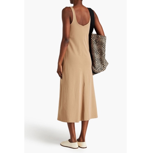 VINCE Cotton Trapeze Midi Dress in Light Shale Size Medium M - Picture 4 of 4